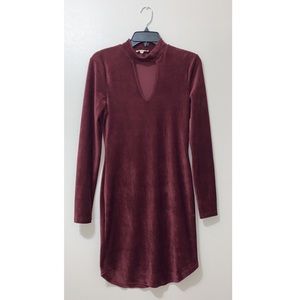 Suede Maroon Dress